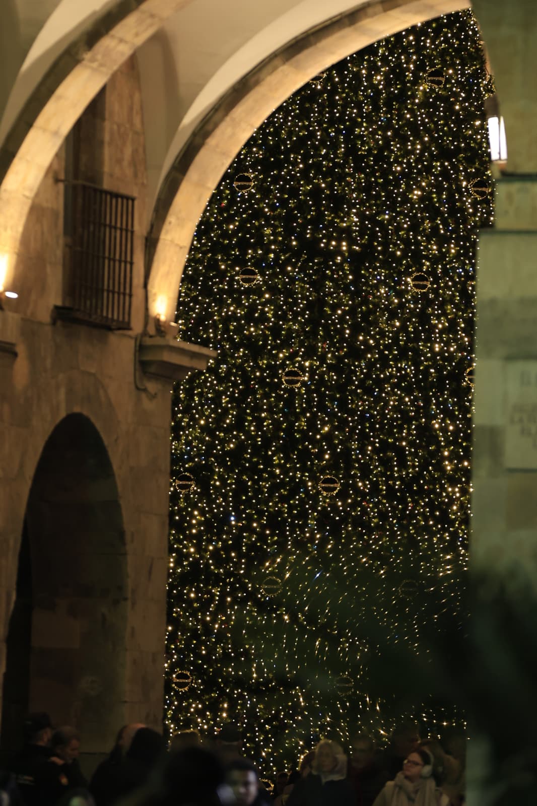 La Navidad ya deslumbra en Salamanca con luces, árbol y videomapping