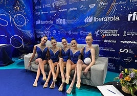 El conjunto Junior Absoluto de Club Rítmica Salamanca