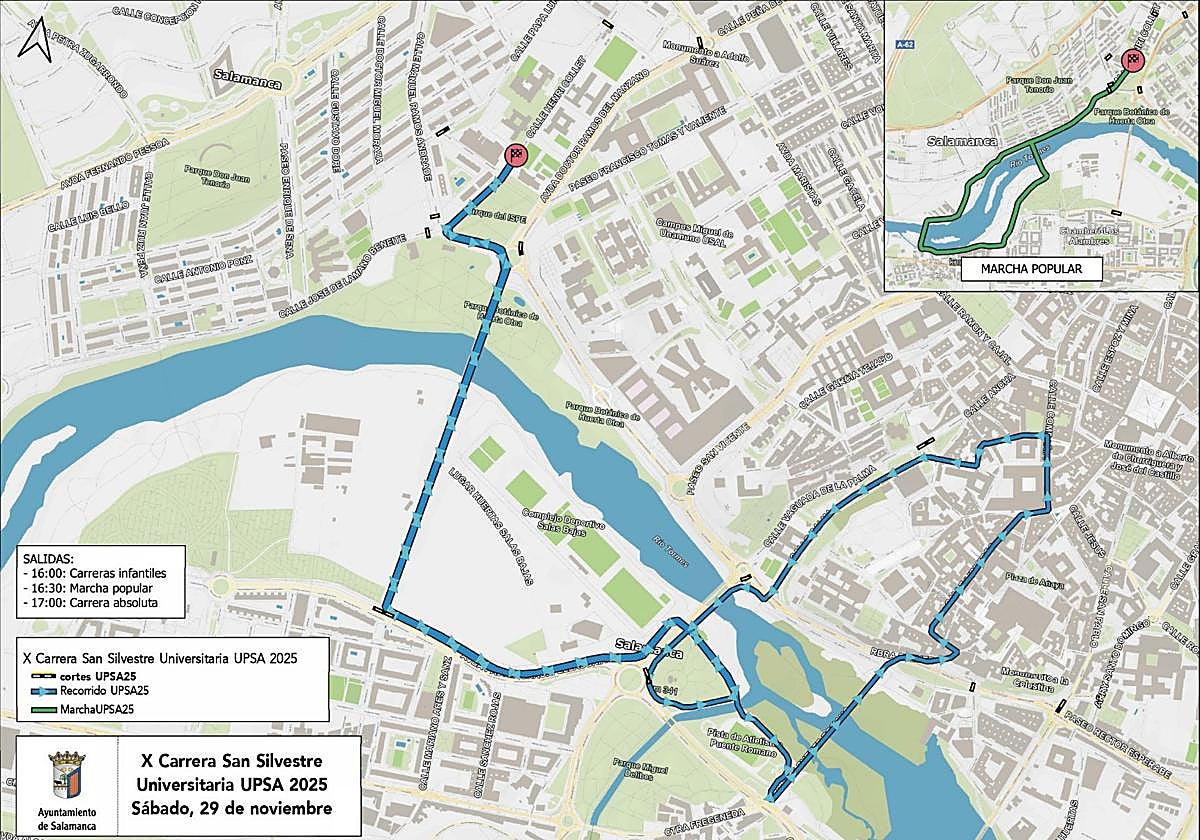 Cortes de tráfico el sábado en Salamanca por el recorrido de la San Silvestre Universitaria UPSA 2025