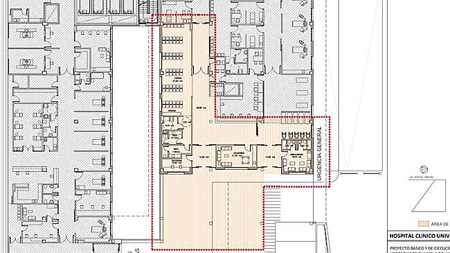 Imagen antes - La obra para ampliar las Urgencias de Salamanca que se han quedado pequeñas en cuatro años de Hospital