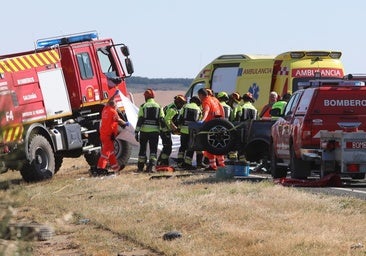 Cuatro muertos y una niña superviviente de una misma familia en un grave accidente en Herrera de Pisuerga