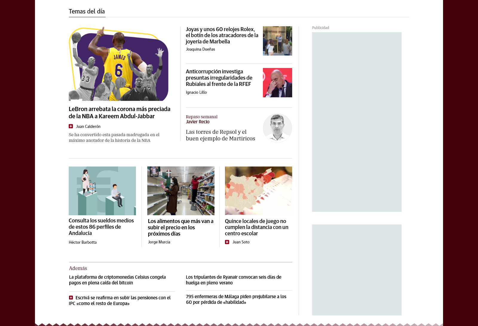 Las noticias más importantes de cada momento
