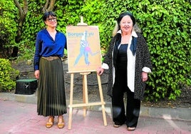 Andrea Bonelli und Hanna Schygulla bei der Präsentation von 'Borges y yo' in Madrid im Oktober letzten Jahres.