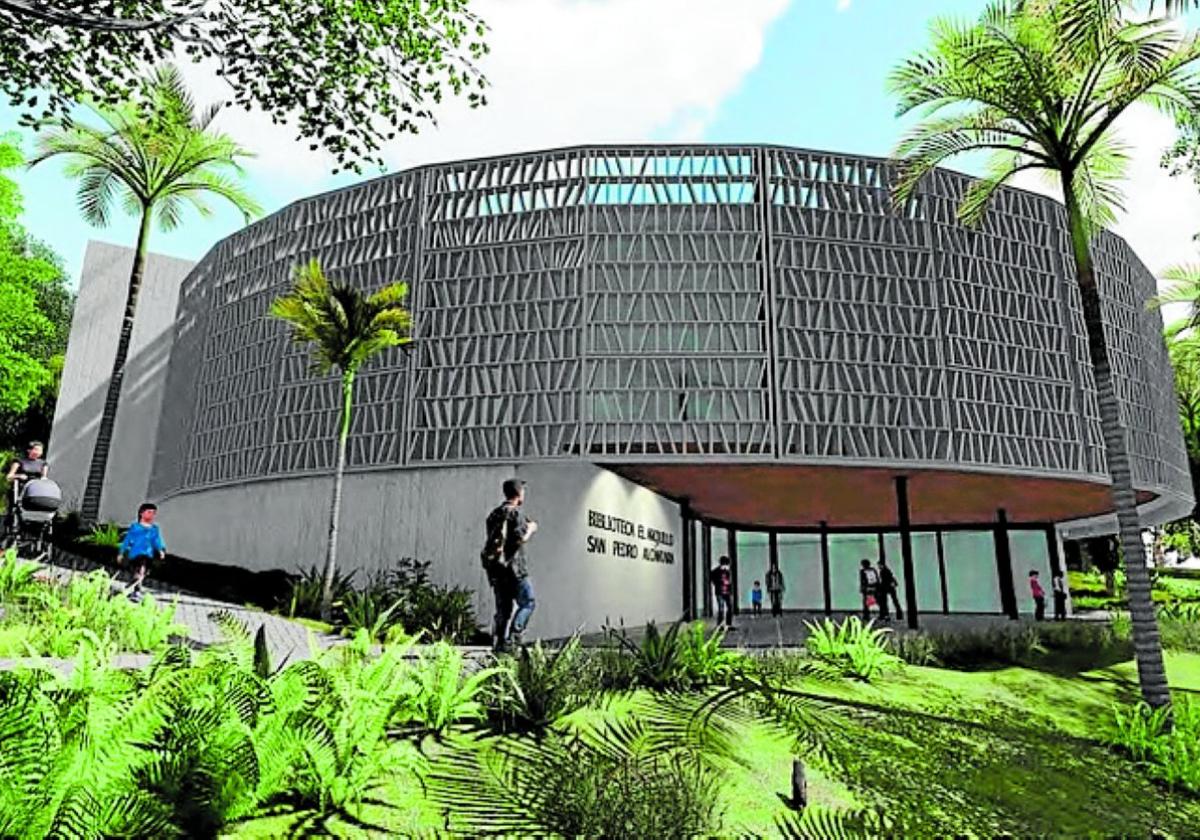 San Pedros Bibliotek wird auf dem alten Auditorium errichtet.