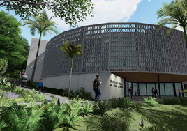 Die neue Bibliothek in San Pedro wird im alten Amphitheater des Parkes Jorge Lorenzo Tejada gebaut.