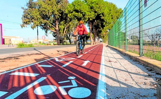 Neu angelegter Radweg in Cartagena (Murcia).