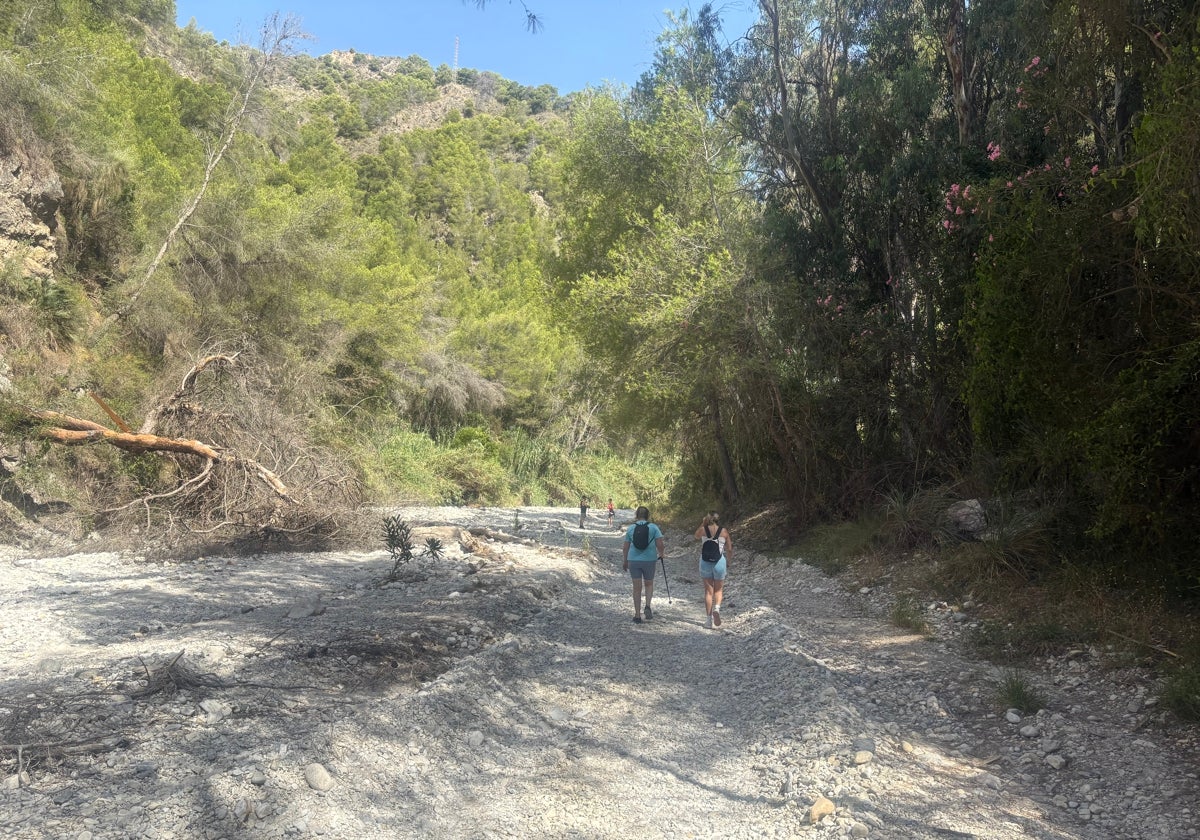 Wanderer im mittleren Abschnitt des Rio Chíllar.