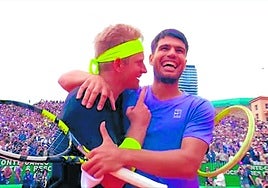 Davidovich und Alcaraz nach dem diesjährigen Masters 1.000 in Montecarlo.