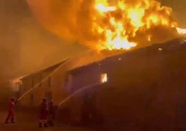 Löscharbeiten in Molezuelas de la Carballeda (Zamora).
