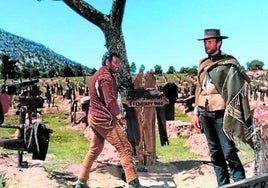 Filmszene auf dem Friedhof Sad Hill.