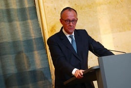 Merz am Dienstag bei der Wiedereröffnung der frische restaurierten Synagoge in der Reichenbachstraße in München.