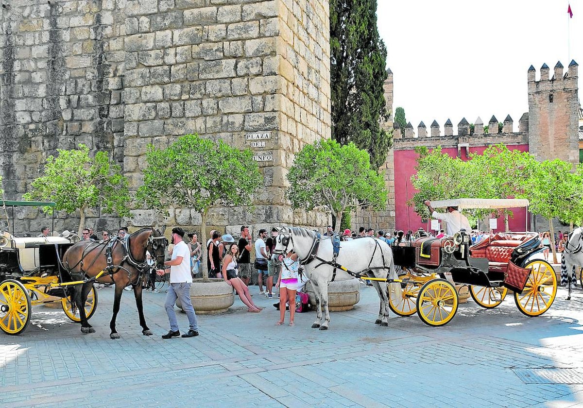 Pferdekutschen in Sevilla.