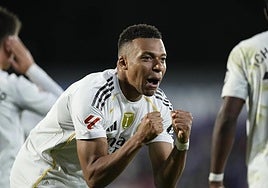 Mbappé beim Feiern des Siegertors gegen Getafe.