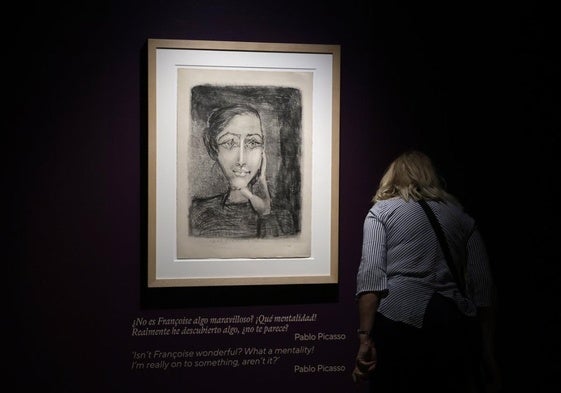 'Françoise sobre fondo gris', eines der Werke der Ausstellung der Casa Natal.