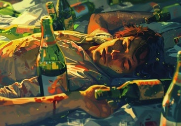 Künstlerische Interpretation eines Vollrausches.