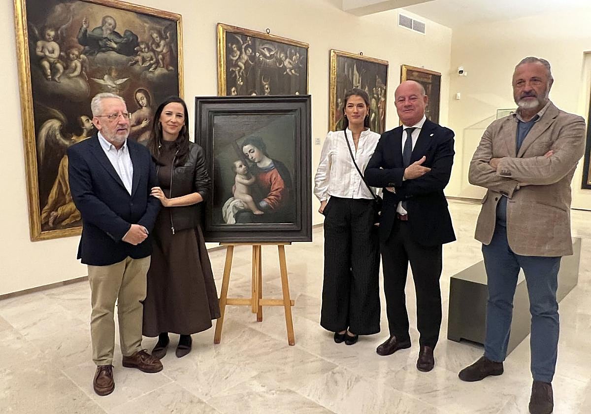 Escalante, Cebrián, Ferrín, Barón und Romero während der Präsentation des Gemäldes von Zurbarán.