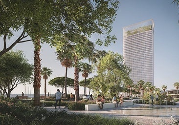 Projektbild des von Chipperfield entworfenen Hafenturms für den Levante-Kai.