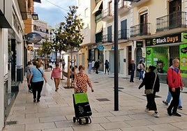 Camino de Málaga, einer der wichtigsten Geschäftsstraßen in der Axarquía-Hauptstadt.