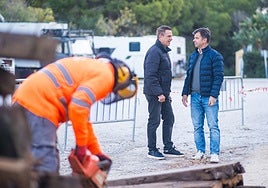 Der Stadtrat für Bauwesen, Diego López, hat die Arbeiten Werk besichtigt.