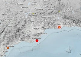 Karte mit den letzten in der Provinz registrierten Erdbeben.