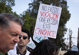 Ein Transparent bei einer der letzten Demonstrationen.