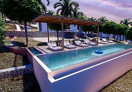 Geplantes Schwimmbad im neuen Tourismusprojekt in Alhaurín de la Torre.