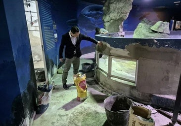 Das Aquarium während der Restaurierung.