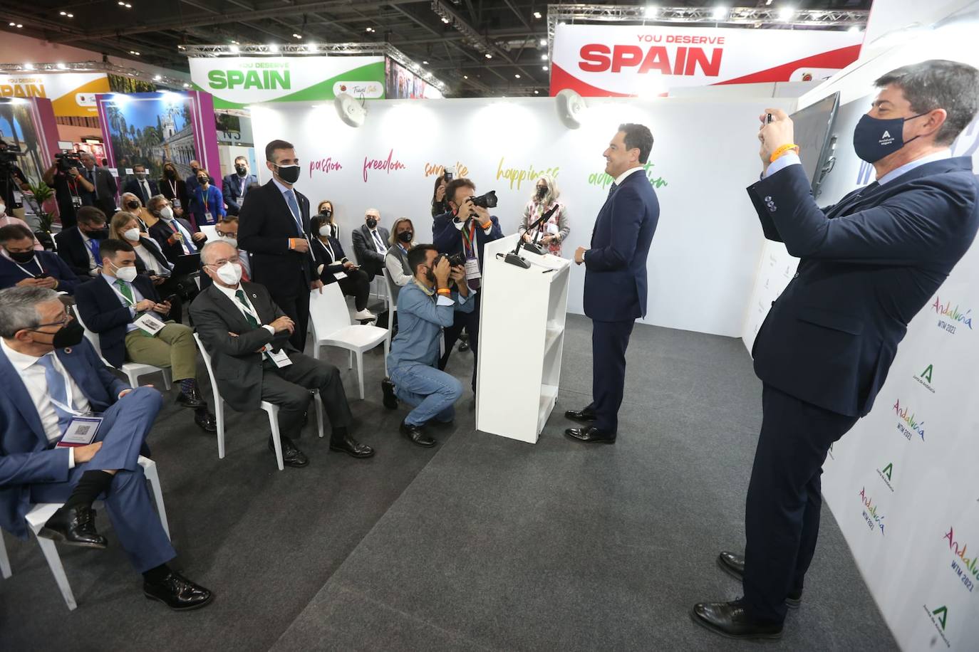 Representatives of the tourism industry in Andalucía and the Costa del Sol at the World Travel Market 2021 in London.