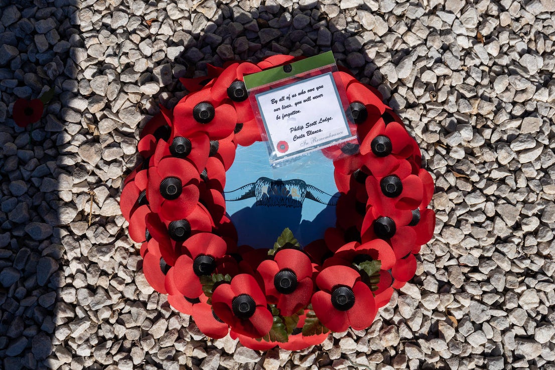 Wreaths were laid by the British consul and representatives of the Royal British Legion and the Royal Air Forces Association.