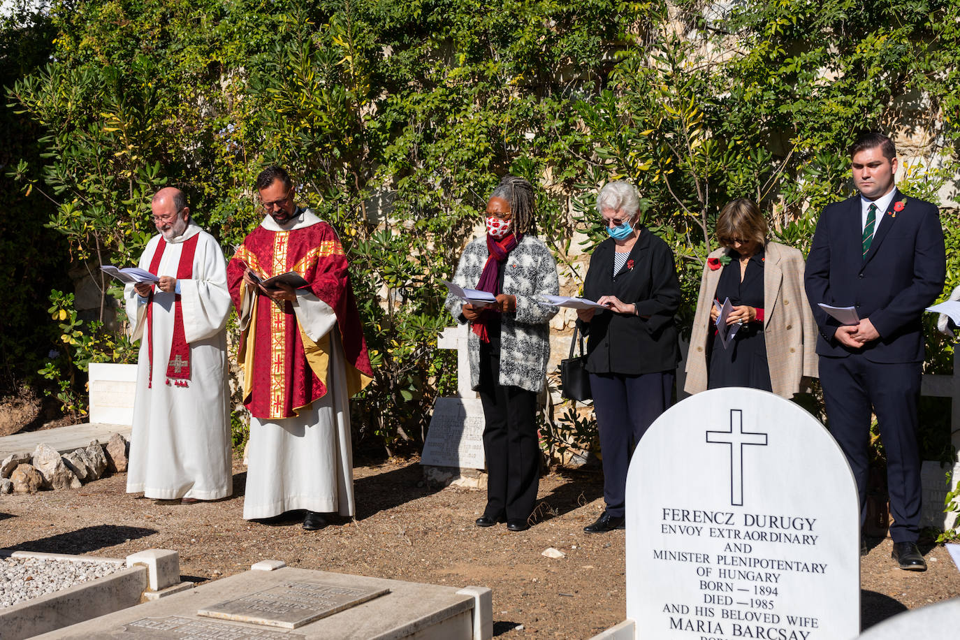 Wreaths were laid by the British consul and representatives of the Royal British Legion and the Royal Air Forces Association.