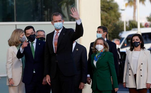 King Felipe attended the event alongside the presidents of Italy and Portugal.