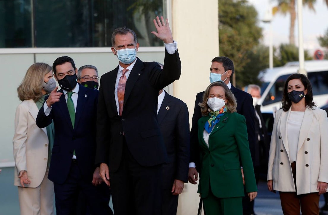 King Felipe attended the event alongside the presidents of Italy and Portugal.