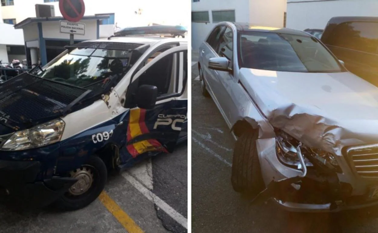 The state of both cars after the collision.