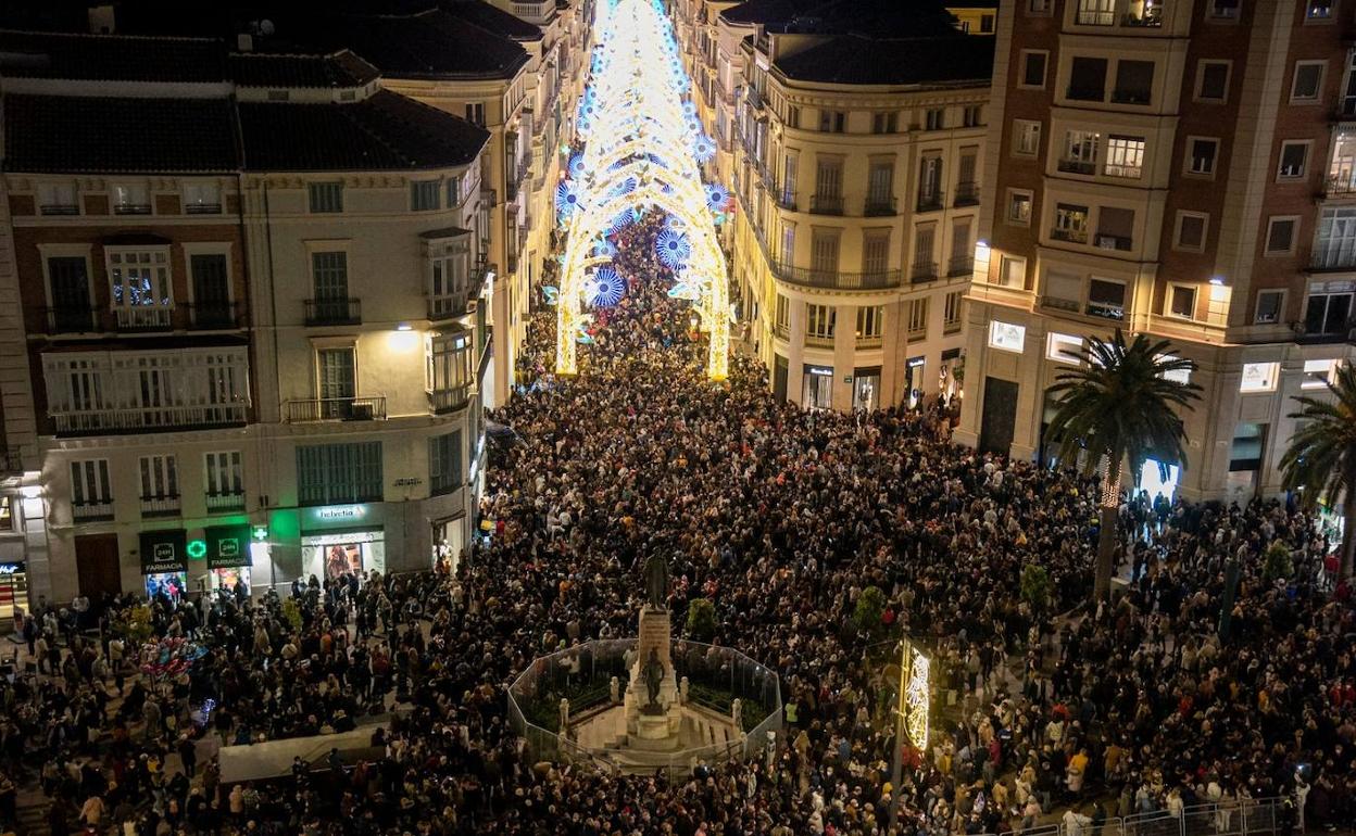 Calle Larios, in Malaga city centre, on Monday evening. 