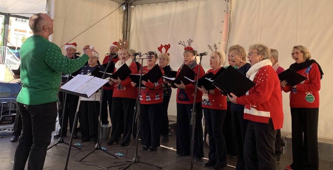 Entertainment at the Torrox International Christmas market.