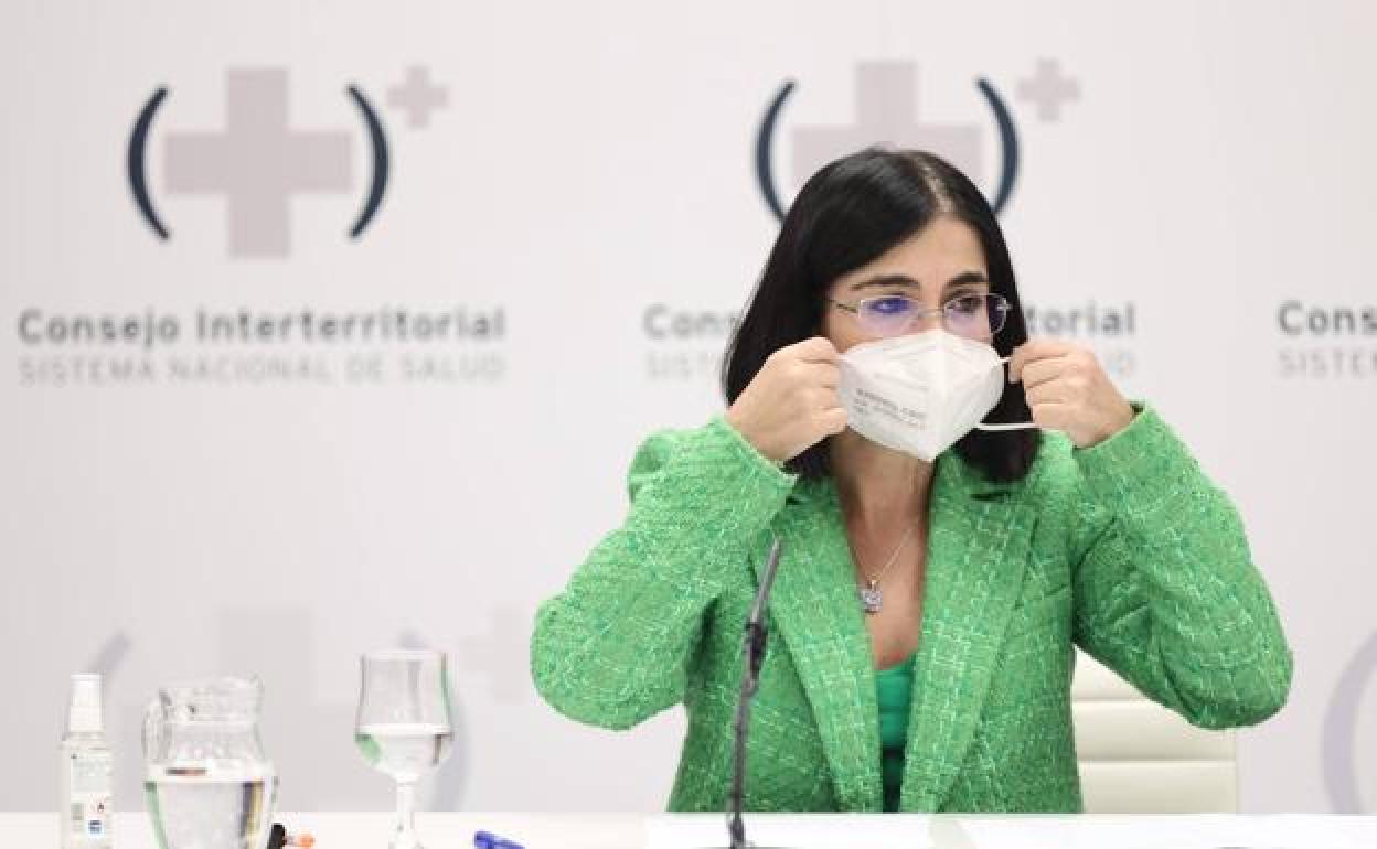 Carolina Darias, during one of the meetings of the Interterritorial Council of the National Health System.
