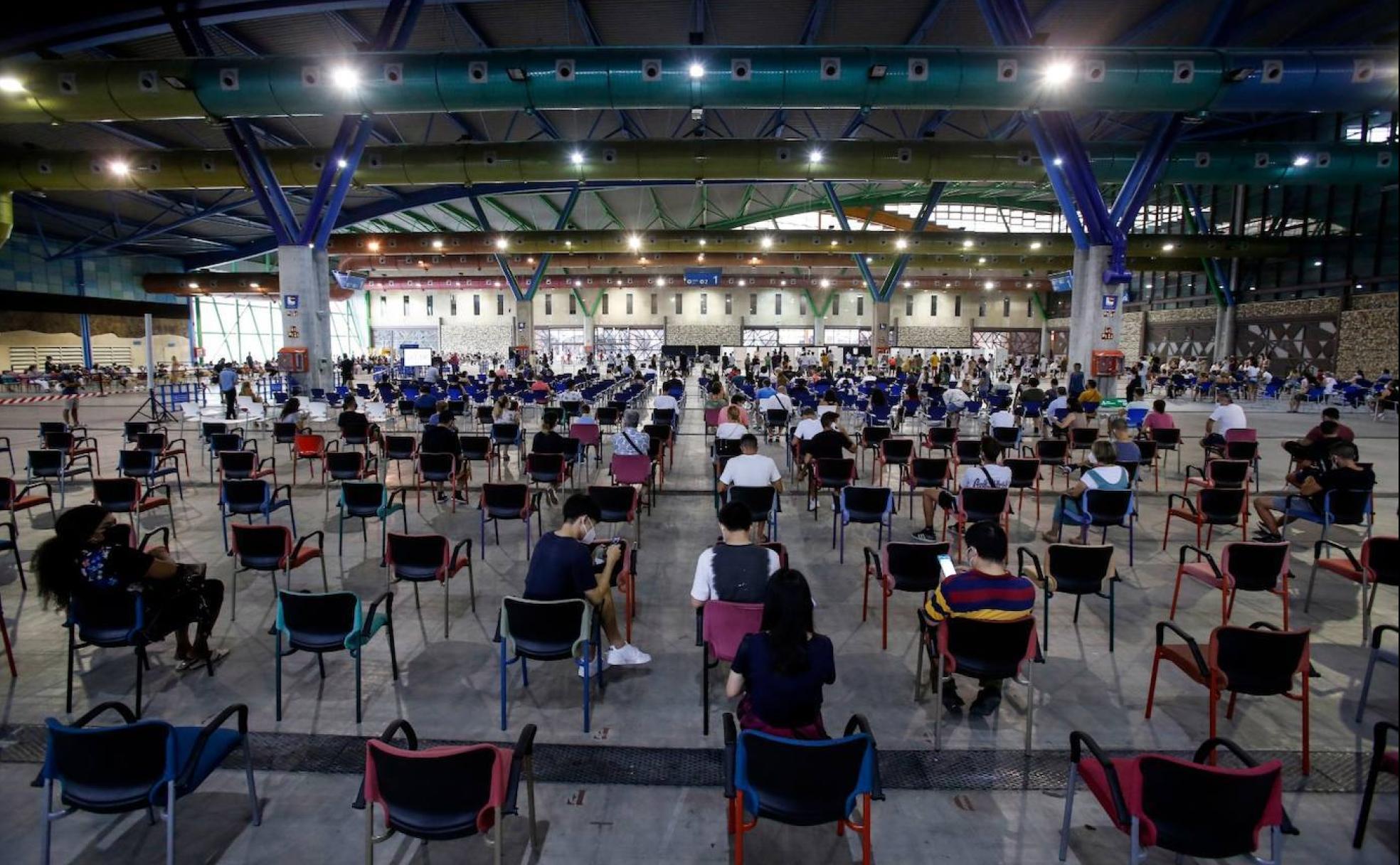 Vaccines. 2021 was the year of the Covid jabs. Mass vaccination centres were set up such as this one in Malaga. 