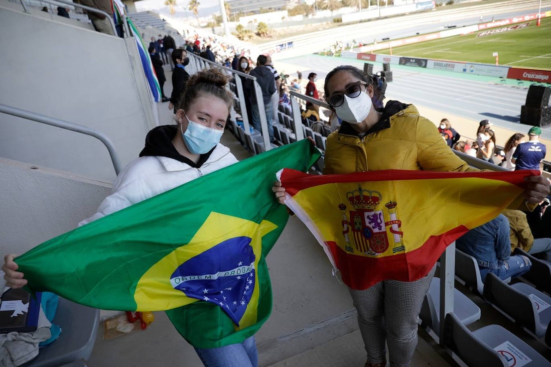Nations compete in front of an international crowd at the Malaga athletics stadium