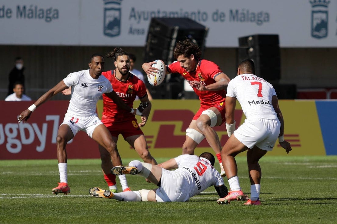 Nations compete in front of an international crowd at the Malaga athletics stadium