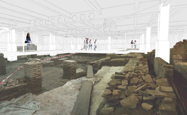 Rendering of visitors area under the museum 