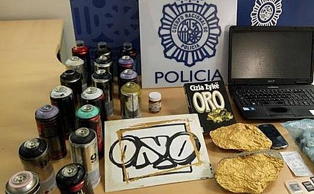 Items seized by the police after the artist's arrest in 2015 