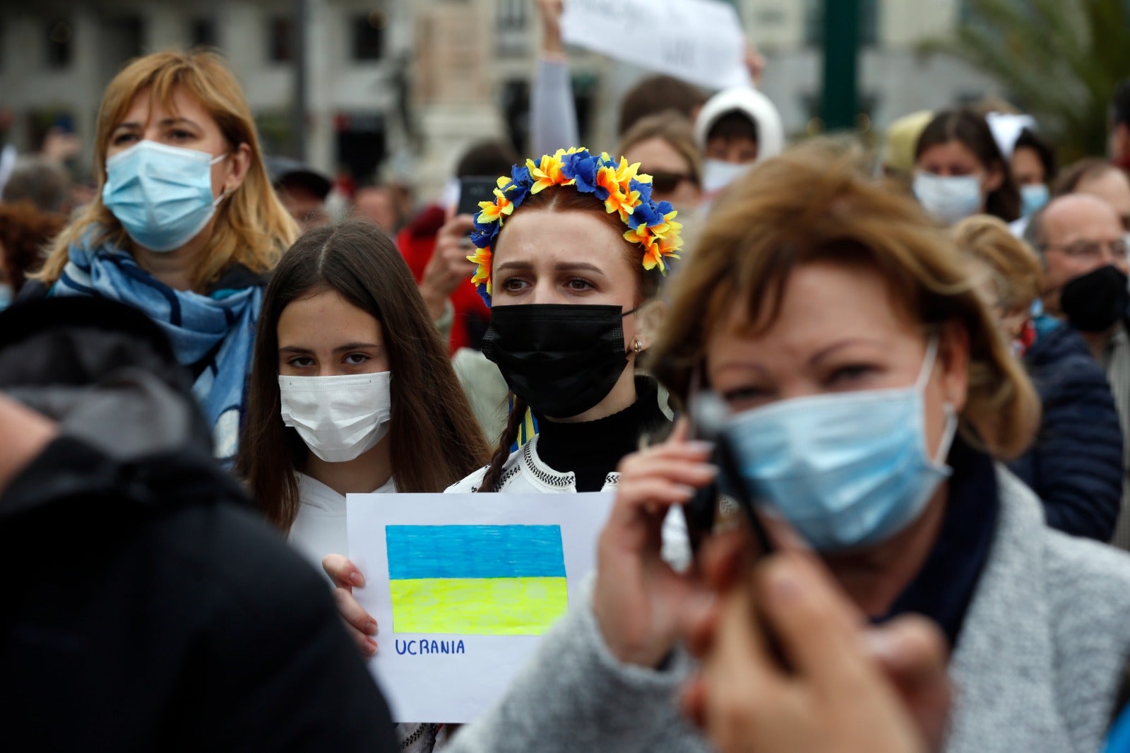 Demonstration in Malaga's Plaza de la Marina, this Sunday. 