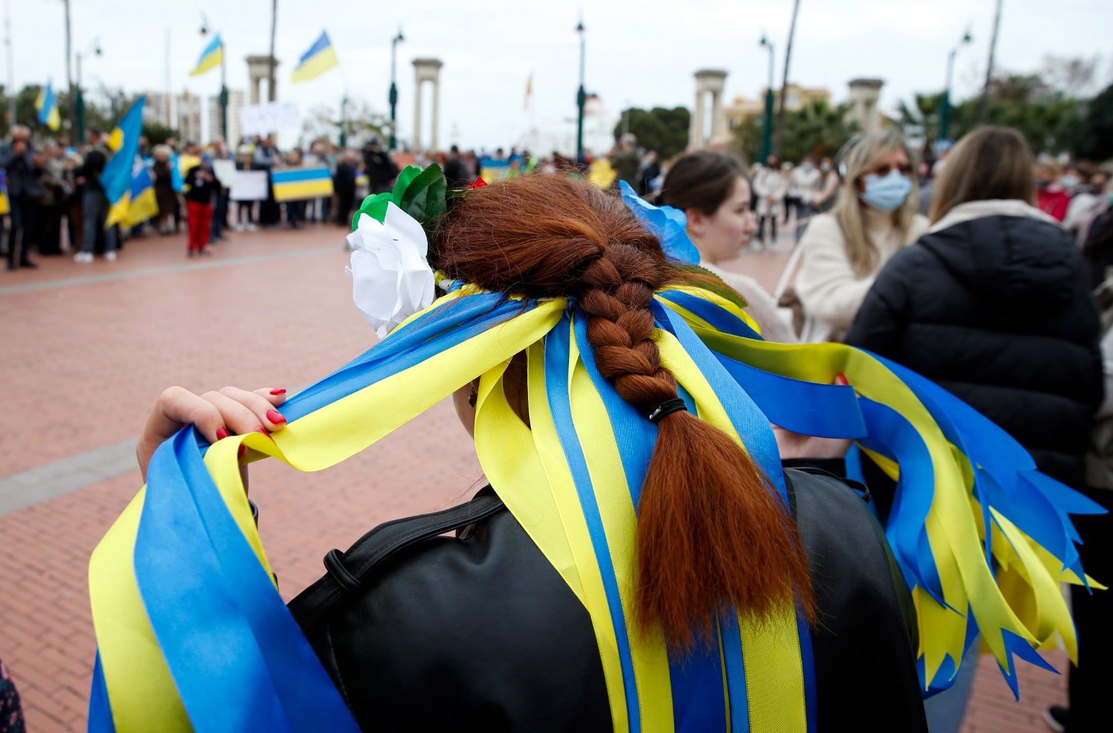 Demonstration in Malaga's Plaza de la Marina, this Sunday. 