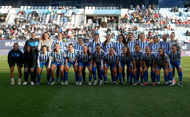 Malaga women's team in a recent game played at La Rosaleda. 