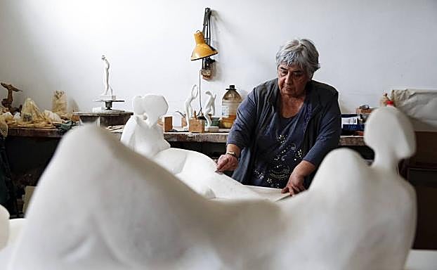Elena Laverón's studio is still her refuge, even though she doesn't go every day.