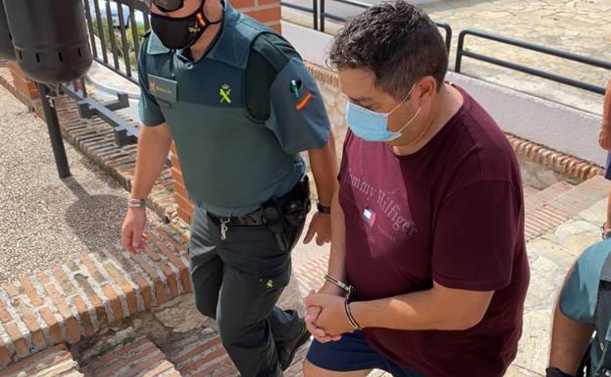 Javier Biosca at the moment of his arrest last summer. 