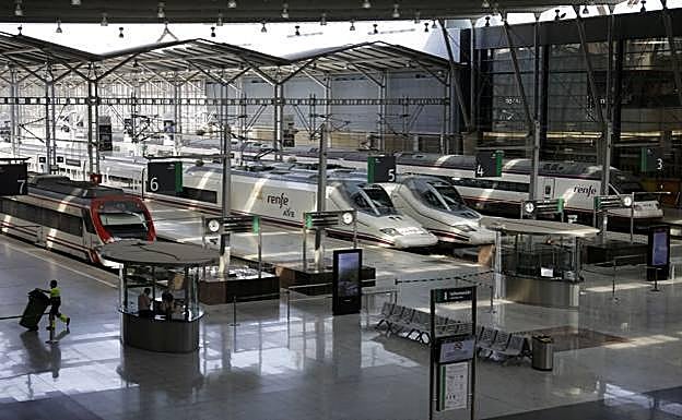 High-speed trains at Malaga's María Zambrano station.