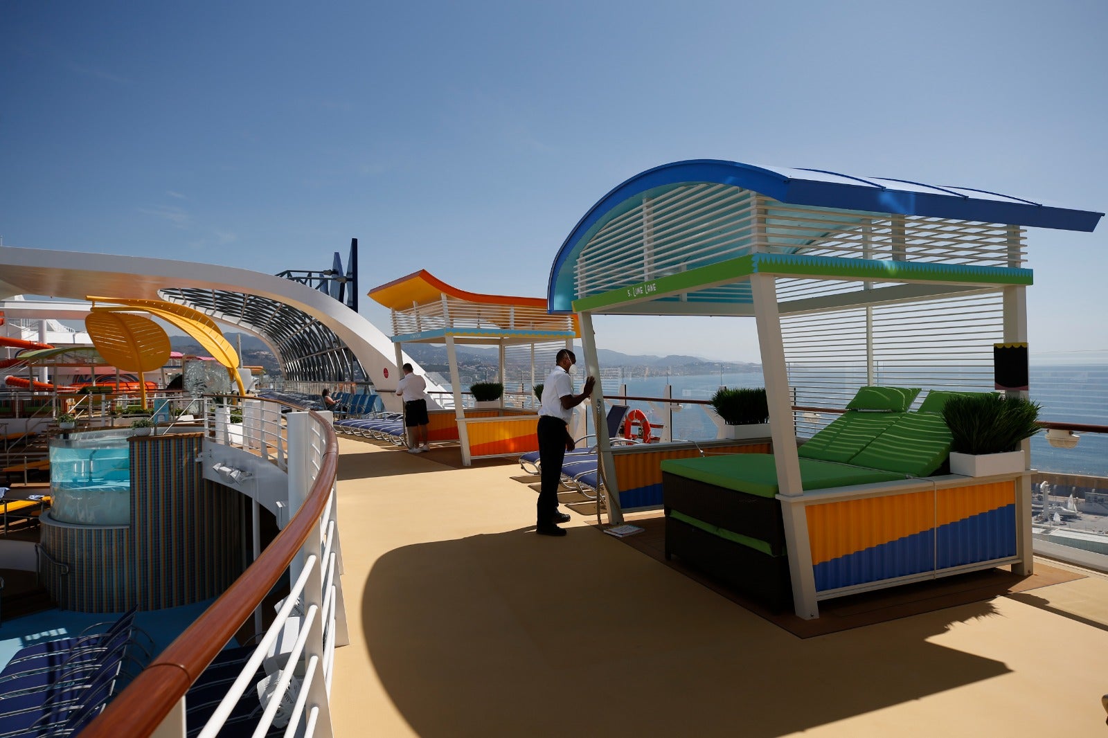 The Wonder of the Seas docks in Malaga, its first port of call in Spain.