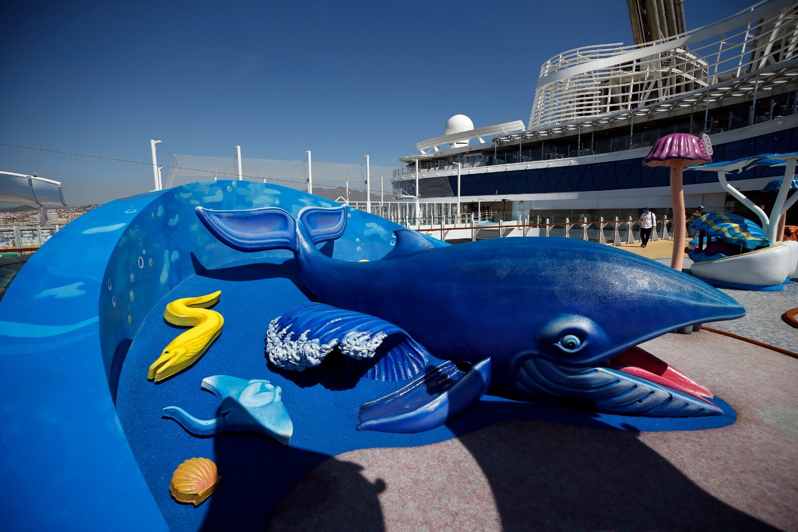 The Wonder of the Seas docks in Malaga, its first port of call in Spain.