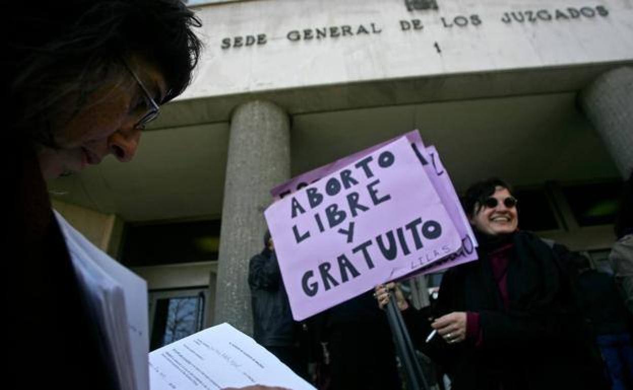 A demonstration in favour of free abortion, in Madrid. 